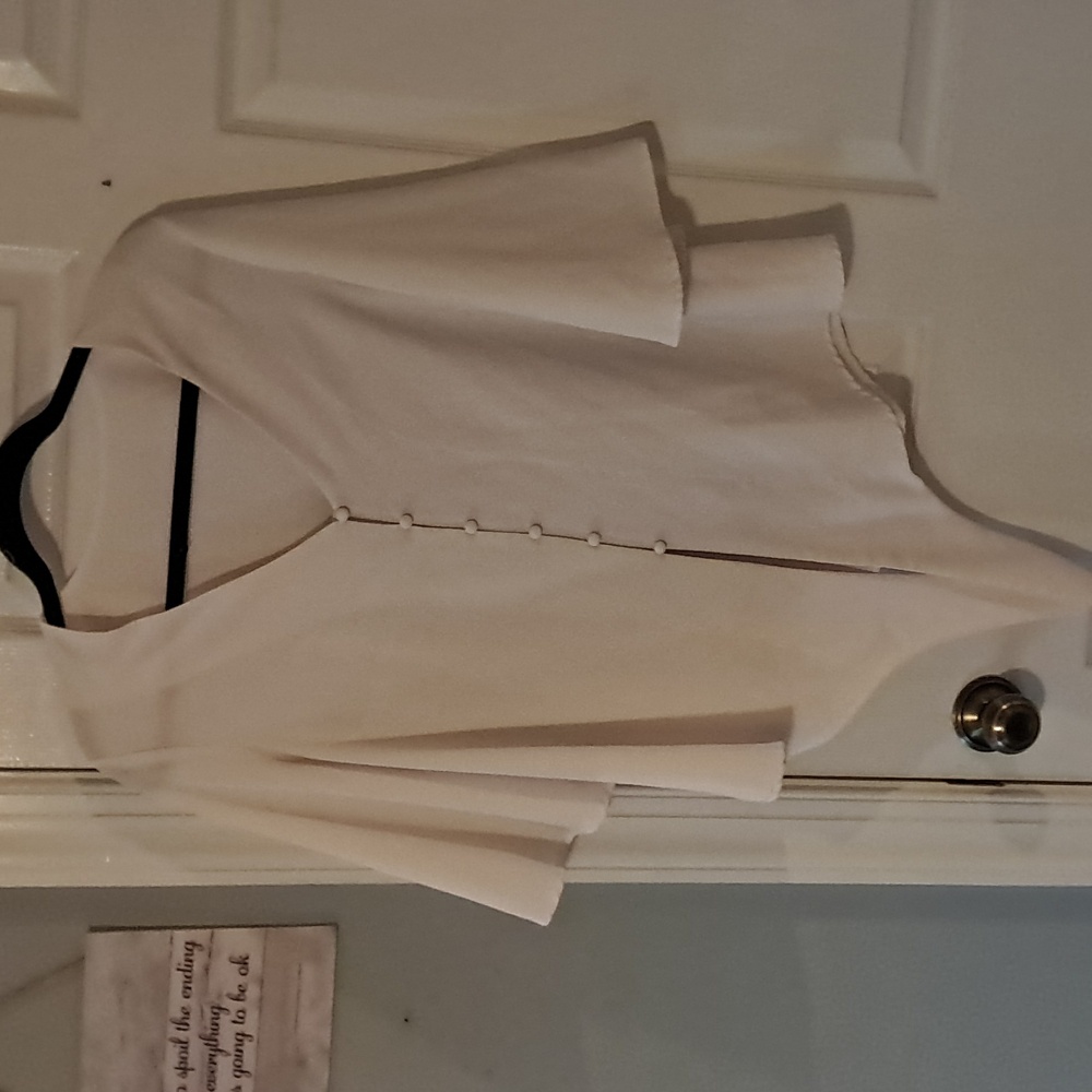 Cream tie up blouse. Size medium